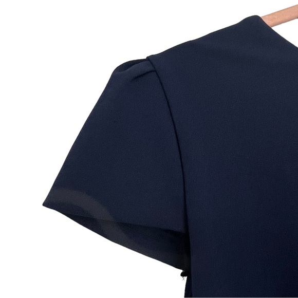 NWT BETSY JOHNSON FLOUNCE SCUBA SHEATH DRESS FEMININE RUFFLE CHIC OFFICEWEAR  12 - Picture 4 of 10